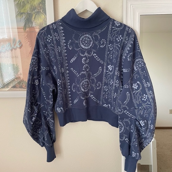 Free People Rudy Bandana Mock Neck Pullover Sweatshirt - Picture 2 of 6